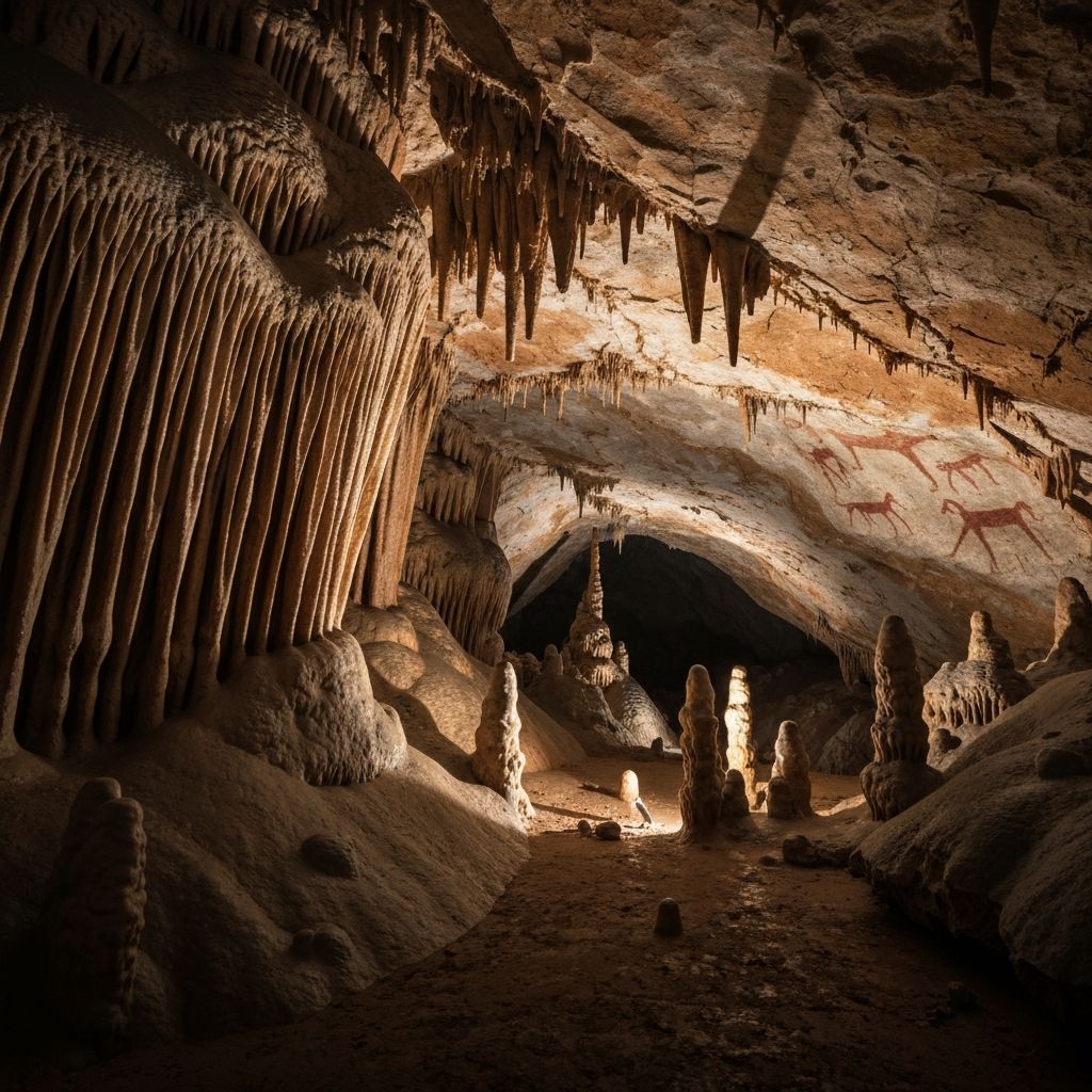 Cueva natural con formaciones rocosas, entorno de investigación neurobiológica de la Asociación Saliencia Cognitiva